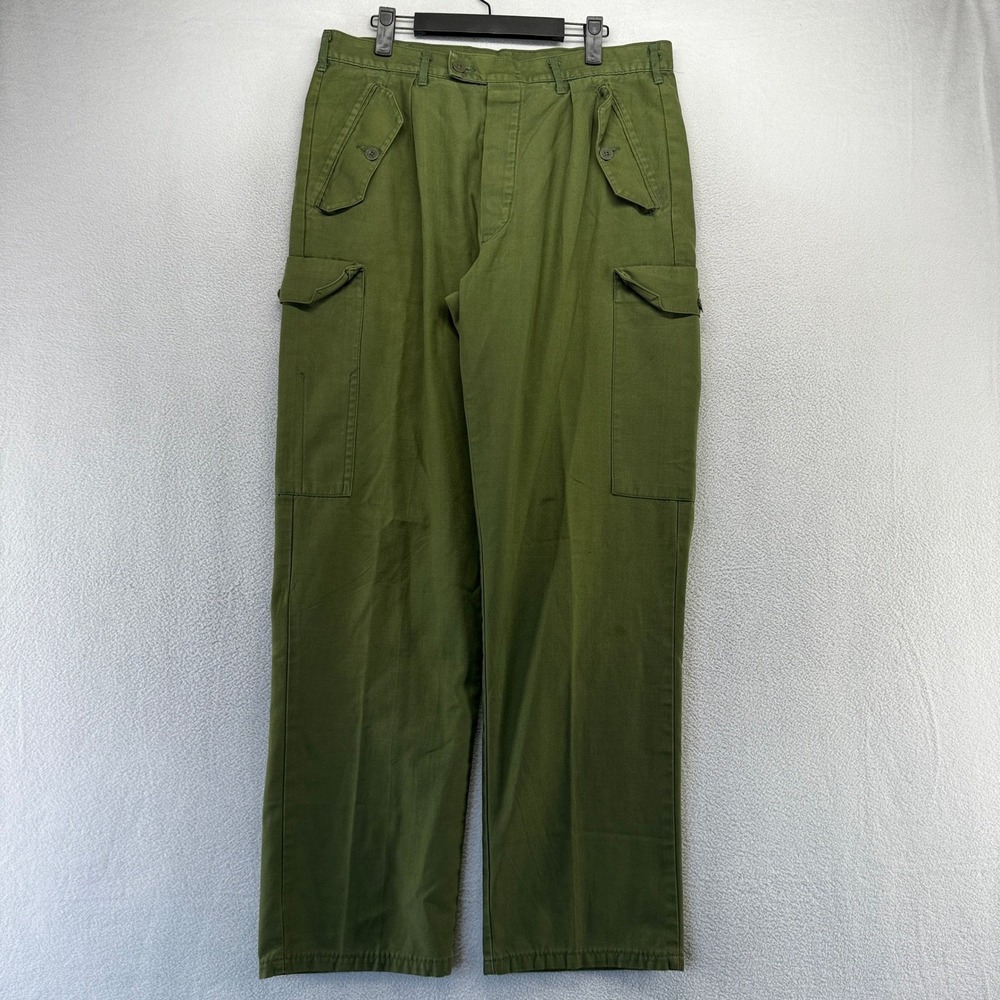 Vintage Swedish Army Pants Men's 33x31 Straight Baggy Cargo C52 Military Field